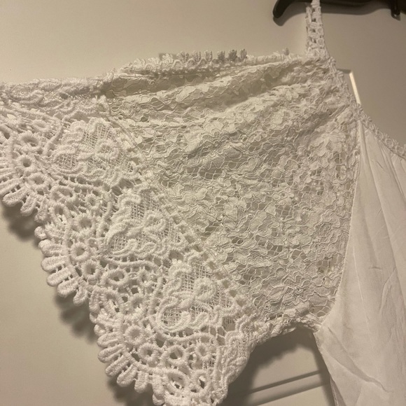 Baci Lace Cold Shoulder mini Dress Top - Picture 9 of 13